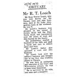 Obituary: Mr R T Loach