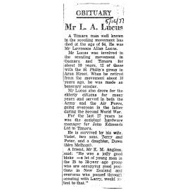 Obituary: Mr L A Lucus