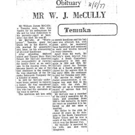 Obituary: Mr W J McCully