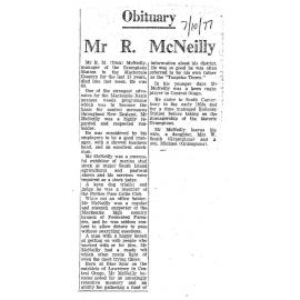 Obituary: Mr R McNeilly