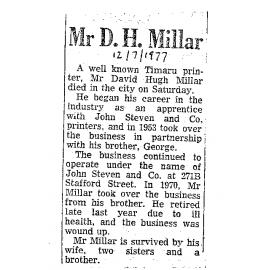Obituary: Mr D H Millar