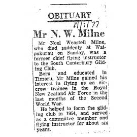 Obituary: Mr N W Milne