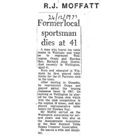 Obituary: R J Moffatt, Former local sportsman dies at 41
