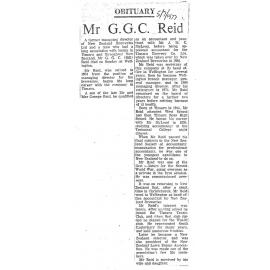 Obituary: Mr G G C Reid