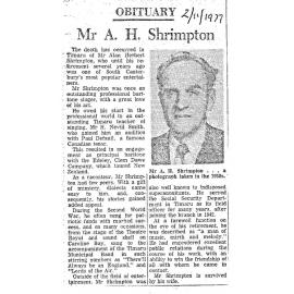 Obituary: Mr A H Shrimpton