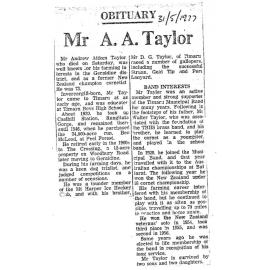 Obituary: Mr A A Taylor