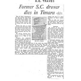 Obituary: H G Traves, Former S C drover dies in Timaru