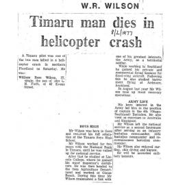 Obituary: W R Wilson, Timaru man dies in helicopter crash