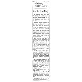 Obituary: Mr K Dunkley