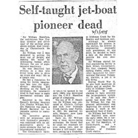 Obituary: Sir William Hamilton, Self-taught jet-boat pioneer dead