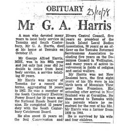 Obituary: Mr G A Harris