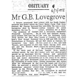 Obituary: Mr G B Lovegrove