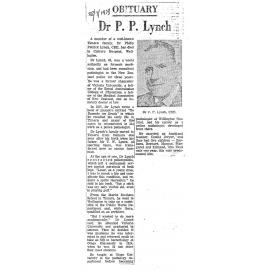 Obituary: Dr P P Lynch
