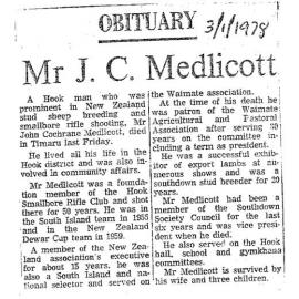 Obituary: Mr J C Medlicott