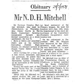 Obituary: Mr N D H Mitchell