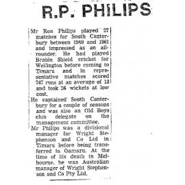 Obituary: R P Philips