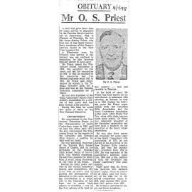 Obituary: Mr O S Priest
