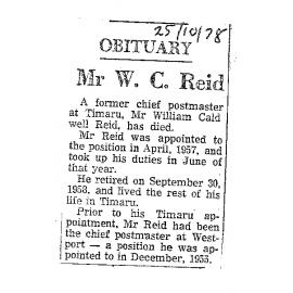 Obituary: Mr W C Reid
