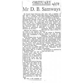 Obituary: Mr D B Samways