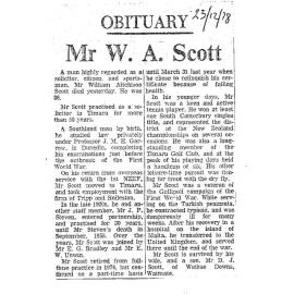 Obituary: Mr W A Scott