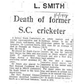 Obituary: L Smith, Death of former SC cricketer