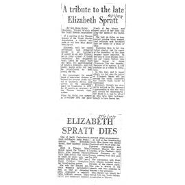 Obituary: Elizabeth Spratt, A tribute to the late Elizabeth Spratt