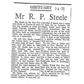 Obituary: Mr R P Steele