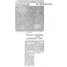 Obituary: W Strachan, Former printing tradesman dies