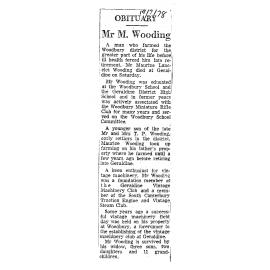 Obituary: Mr M Wooding