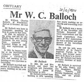 Obituary: Mr W C Balloch