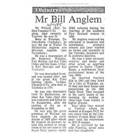 Obituary: Mr Bill Anglem