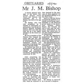 Obituary:  Mr J M Bishop