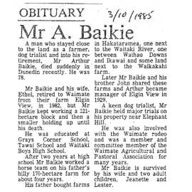 Obituary: Mr A Baike
