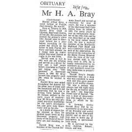 Obituary: Mr H A Bray