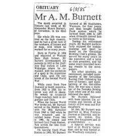 Obituary: Mr A M Burnett