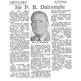 Obituary: Mr P B Dalrymple