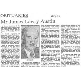 Obituary: Mr James Lowry Austin