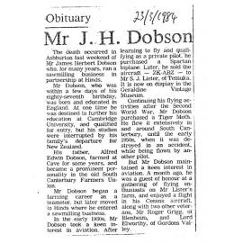 Obituary: Mr J H Dobson