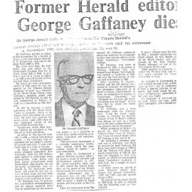 Obituary: Former Herald editor George Gaffaney dies