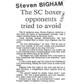 Obituary: Steven Bigham, The SC boxer opponents tried to avoid
