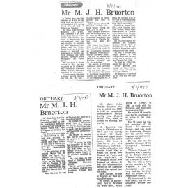 Obituary: Mr M J H Bruorton