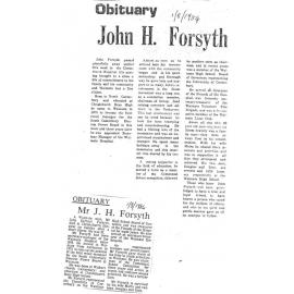 Obituary: John H Forsyth