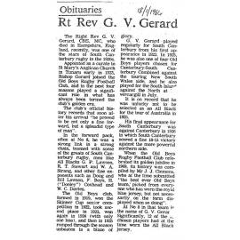Obituary: Rt Rev G V Gerard