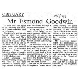 Obituary: Mr Esmond Goodwin