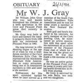 Obituary: Mr W J Gray