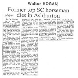 Obituary: Walter Hogan, Former top SC horseman dies in Ashburton