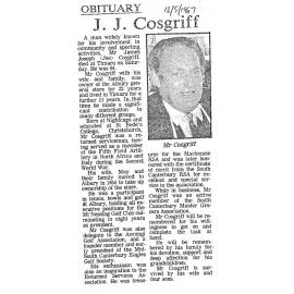 Obituary: J J Cosgriff