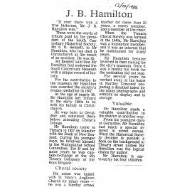 Obituary: J B Hamilton