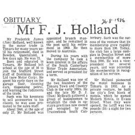 Obituary: Mr F J Holland