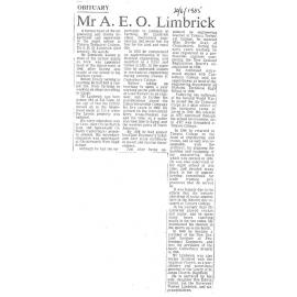Obituary: Mr A E O Limbrick
